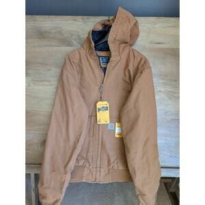 Carhartt Washed Duck Insulated Active Jacket Mens Large Brown Zip Up J130-M NWT